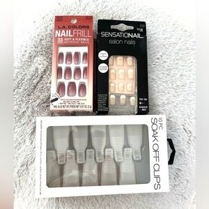 SALON MANICURE style press on nails with soak off clips NWT!